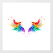 Fluffy Rainbow Wings Fensteraufkleber (Blatt)