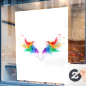 Fluffy Rainbow Wings Fensteraufkleber (Café-Fenster)