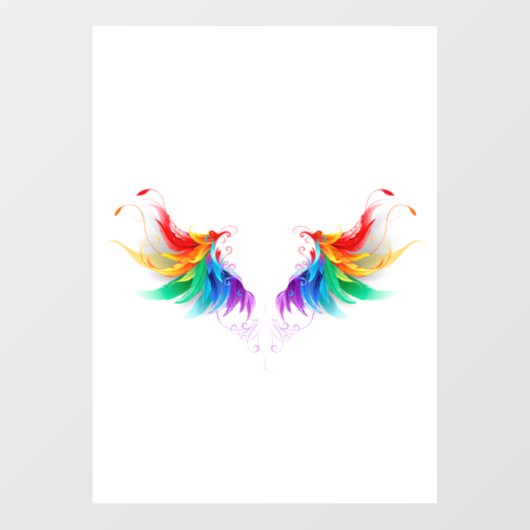 Fluffy Rainbow Wings Fensteraufkleber (Blatt)
