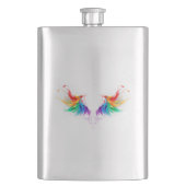 Fluffy Rainbow Wings Flachmann (Vorderseite)
