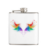 Fluffy Rainbow Wings Flachmann (Vorderseite)