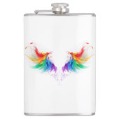 Fluffy Rainbow Wings Flachmann (Vorderseite)