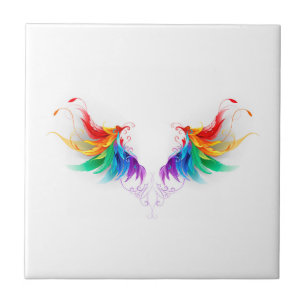 Fluffy Rainbow Wings Fliese