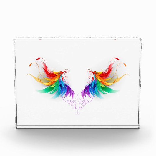 Fluffy Rainbow Wings Fotoblock (Vorderseite)