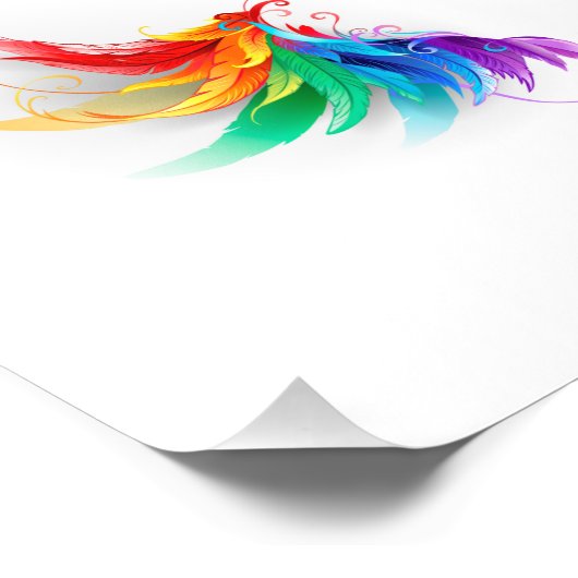 Fluffy Rainbow Wings Fotodruck (Ecke)