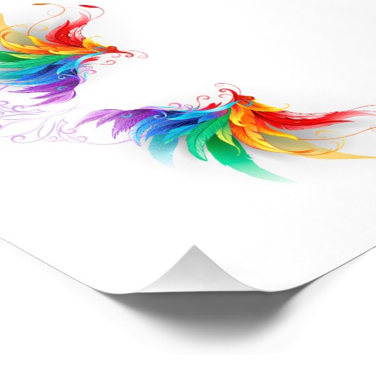 Fluffy Rainbow Wings Fotodruck (Ecke)