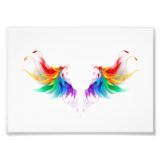Fluffy Rainbow Wings Fotodruck (Vorne)