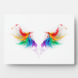 Fluffy Rainbow Wings Fotoplatte