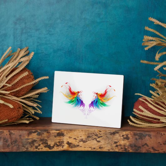 Fluffy Rainbow Wings Fotoplatte (Seite)