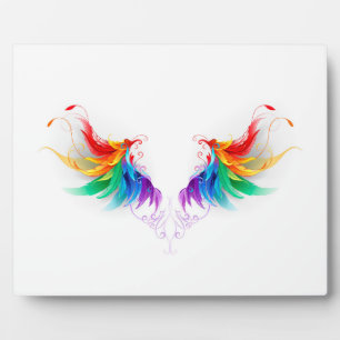 Fluffy Rainbow Wings Fotoplatte