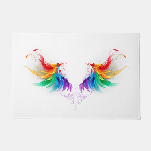 Fluffy Rainbow Wings Fußmatte (Vorderseite)