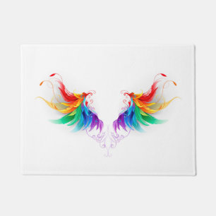 Fluffy Rainbow Wings Fußmatte