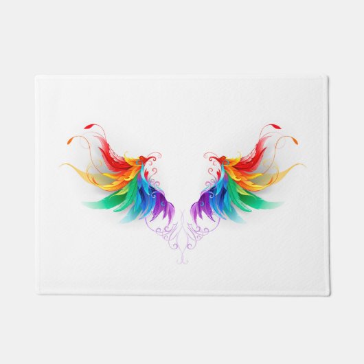 Fluffy Rainbow Wings Fußmatte (Vorderseite)