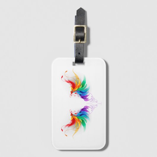 Fluffy Rainbow Wings Gepäckanhänger (Vorderseite Vertikal)