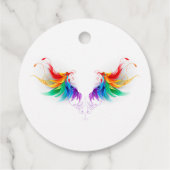 Fluffy Rainbow Wings Geschenkanhänger (Rückseite)
