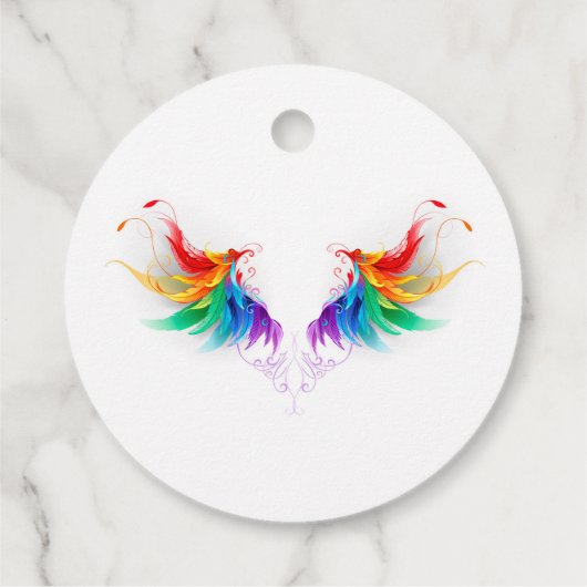 Fluffy Rainbow Wings Geschenkanhänger (Rückseite)