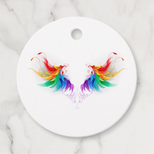 Fluffy Rainbow Wings Geschenkanhänger (Vorderseite)