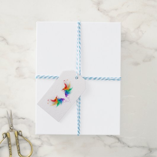 Fluffy Rainbow Wings Geschenkanhänger (Mit Garn)