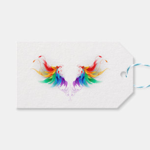 Fluffy Rainbow Wings Geschenkanhänger