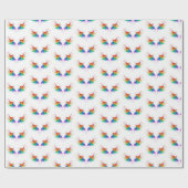 Fluffy Rainbow Wings Geschenkpapier (Flach)
