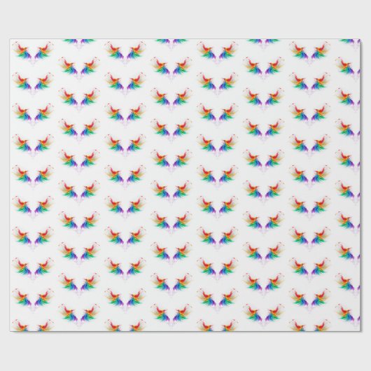 Fluffy Rainbow Wings Geschenkpapier (Flach)