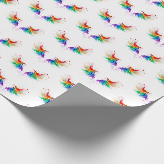 Fluffy Rainbow Wings Geschenkpapier (Ecke)
