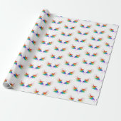 Fluffy Rainbow Wings Geschenkpapier (Ungerollt)