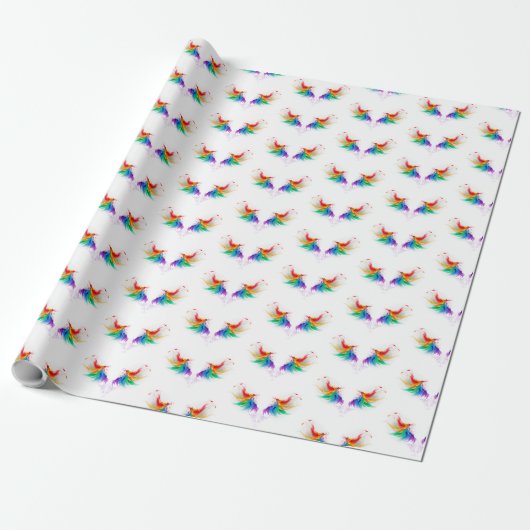 Fluffy Rainbow Wings Geschenkpapier (Ungerollt)