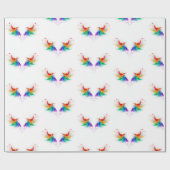 Fluffy Rainbow Wings Geschenkpapier (Flach)