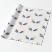Fluffy Rainbow Wings Geschenkpapier (Ungerollt)