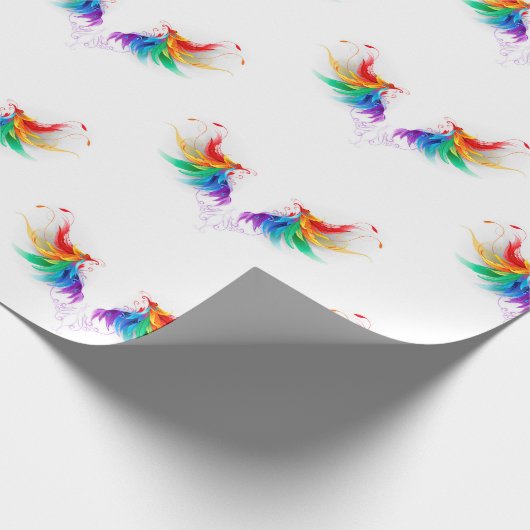 Fluffy Rainbow Wings Geschenkpapier (Ecke)