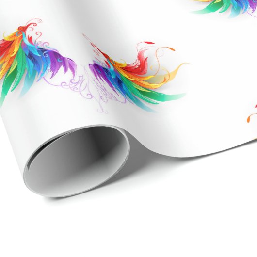 Fluffy Rainbow Wings Geschenkpapier (Rolleneckpunkt)