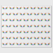Fluffy Rainbow Wings Geschenkpapier (Flach)