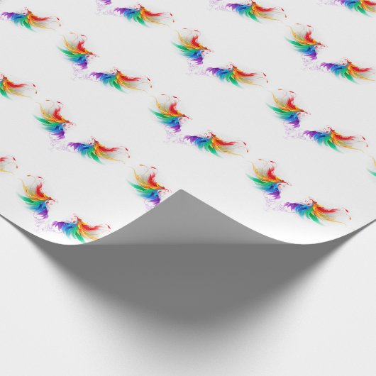 Fluffy Rainbow Wings Geschenkpapier (Ecke)