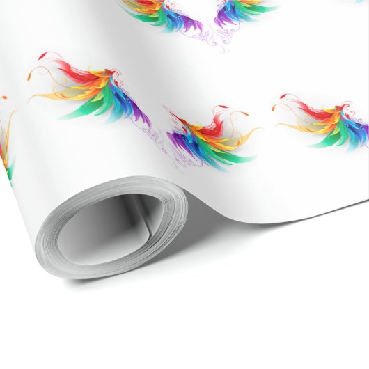 Fluffy Rainbow Wings Geschenkpapier (Rolleneckpunkt)