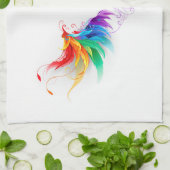 Fluffy Rainbow Wings Geschirrtuch (Gefaltet)