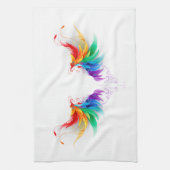 Fluffy Rainbow Wings Geschirrtuch (Vertikal)