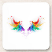 Fluffy Rainbow Wings Getränkeuntersetzer (Vorderseite)