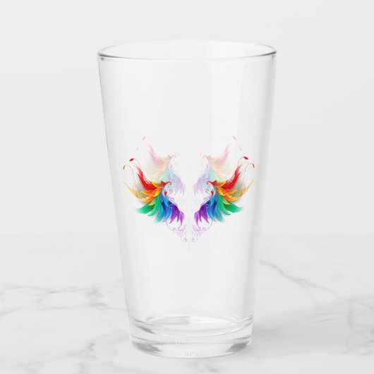 Fluffy Rainbow Wings Glas (Rückseite)