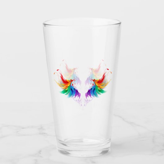 Fluffy Rainbow Wings Glas (Vorderseite)