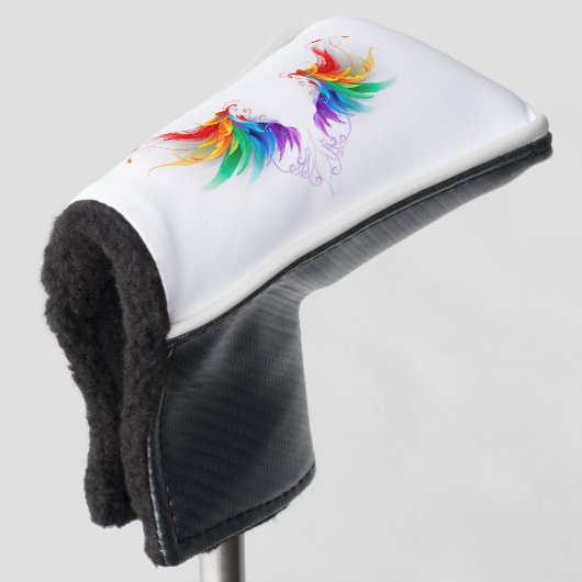 Fluffy Rainbow Wings Golf Headcover (3/4 Vorderseite)