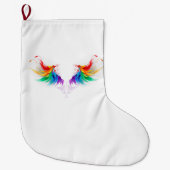 Fluffy Rainbow Wings Großer Weihnachtsstrumpf (Vorderseite)
