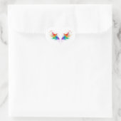 Fluffy Rainbow Wings Herz-Aufkleber (Tasche)