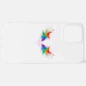 Fluffy Rainbow Wings iPhone Hülle (Hinten horizontal)