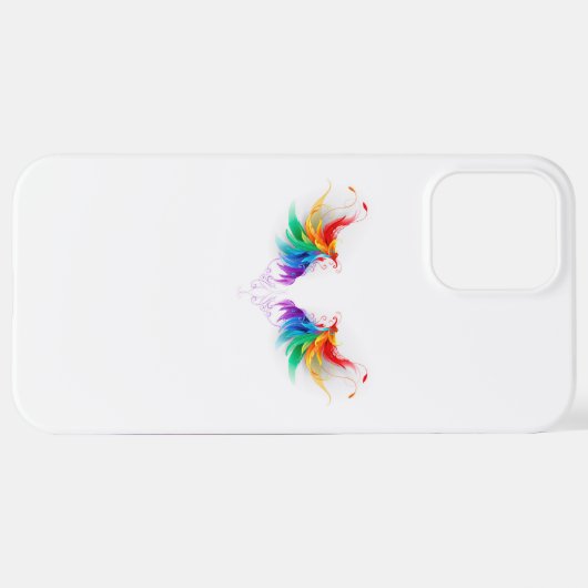 Fluffy Rainbow Wings iPhone Hülle (Hinten horizontal)