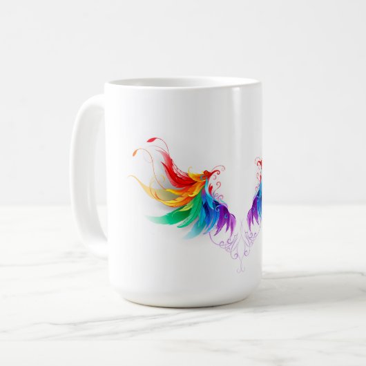 Fluffy Rainbow Wings Kaffeetasse (Vorderseite Links)