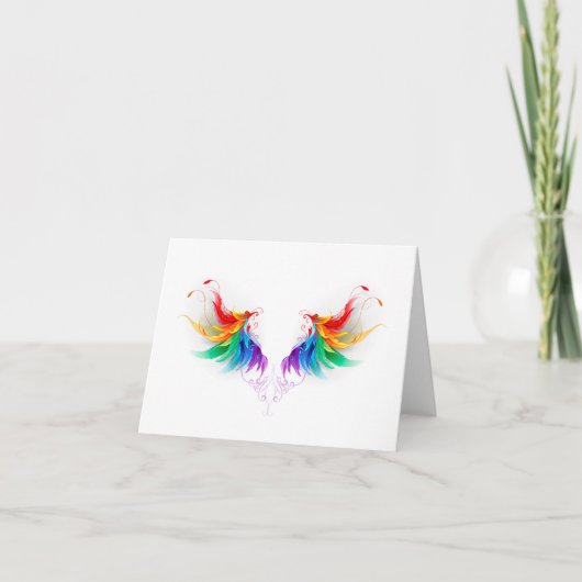 Fluffy Rainbow Wings Karte (Vorderseite)