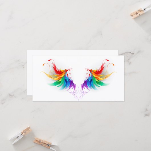 Fluffy Rainbow Wings Karte (Vorderseite/Rückseite Beispiel)