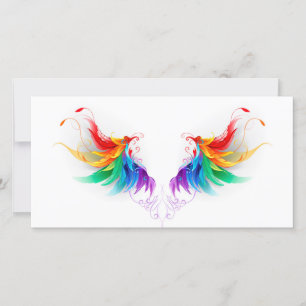 Fluffy Rainbow Wings Karte