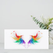 Fluffy Rainbow Wings Karte (Stehend Vorderseite)
